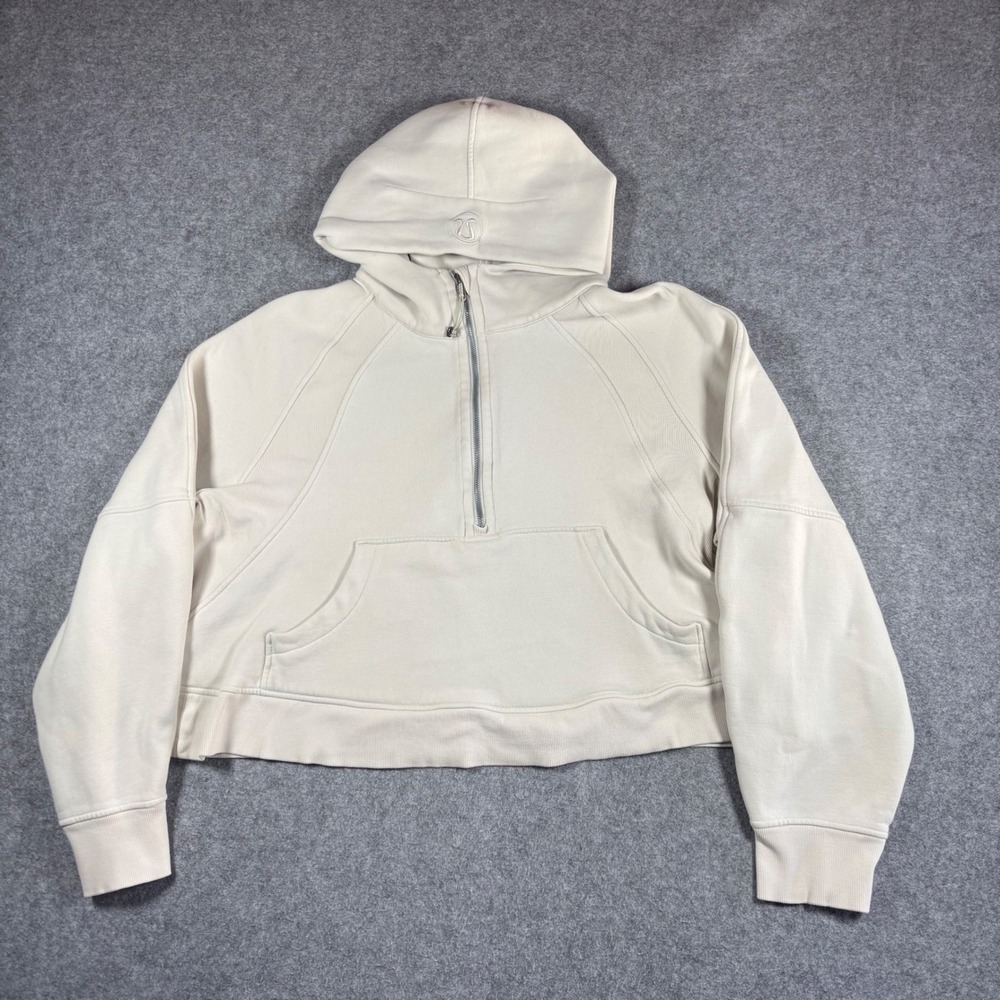 lululemon athletica Cropped Half-Zip Hoodie in Cream